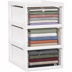 Stackable Storage Drawer System with Slide-Out Bins