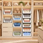 Wardrobe Storage Baskets & Multifunctional Stackable Storage Boxes - Space-Saving Storage