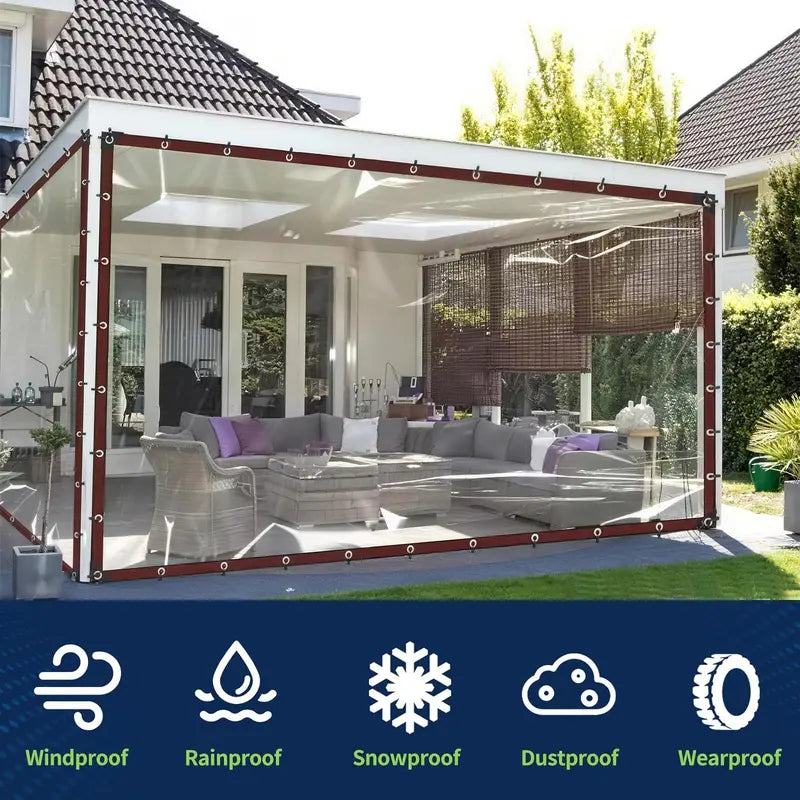 10x13ft Durable Transparent Heavy-Duty Tarpaulin