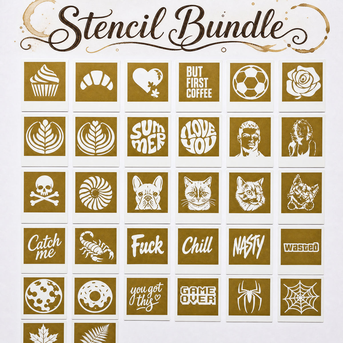 Coffee Photo Printer + 4‑Stencil Set