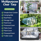10x13ft Durable Transparent Heavy-Duty Tarpaulin