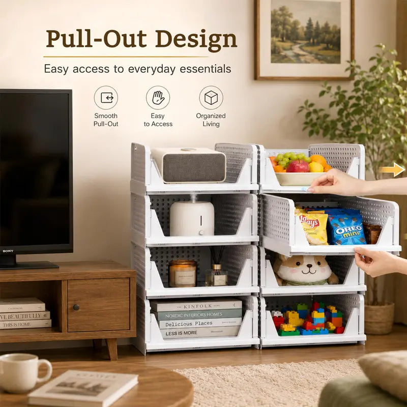 Wardrobe Storage Baskets & Multifunctional Stackable Storage Boxes - Space-Saving Storage