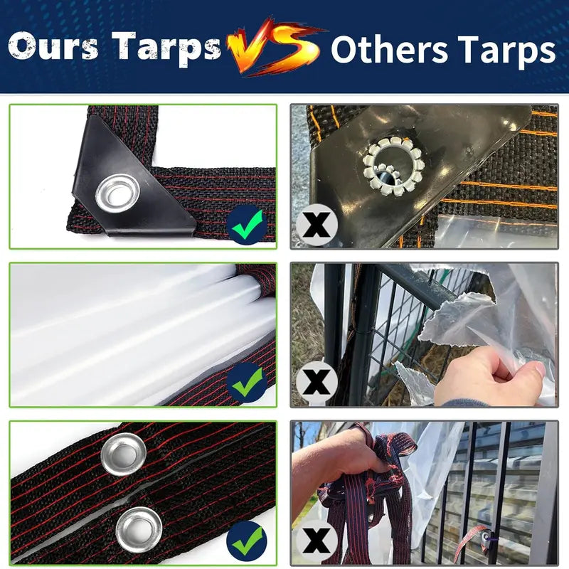 10x13ft Durable Transparent Heavy-Duty Tarpaulin