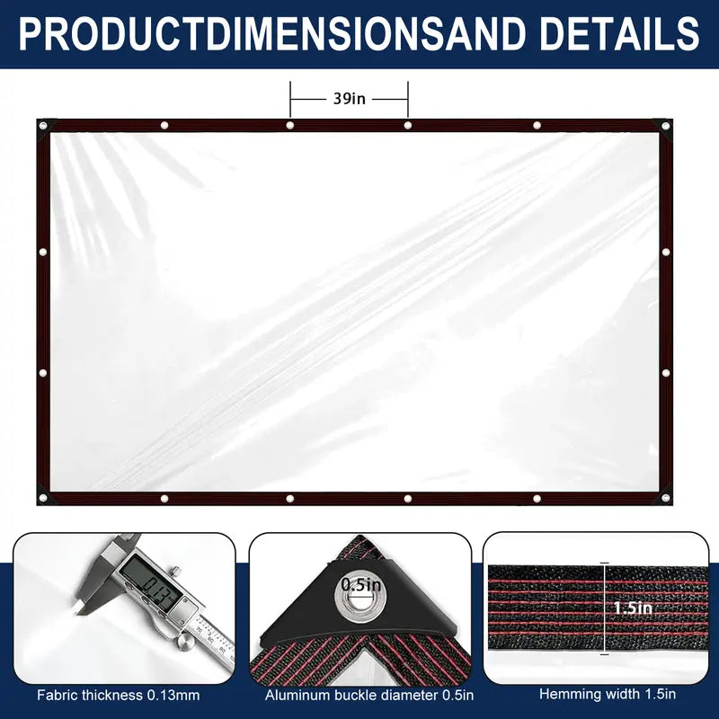 10x13ft Durable Transparent Heavy-Duty Tarpaulin
