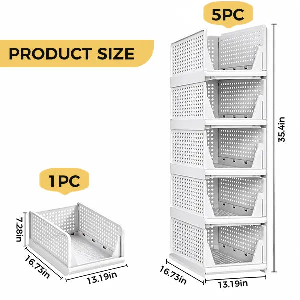 Wardrobe Storage Baskets & Multifunctional Stackable Storage Boxes - Space-Saving Storage